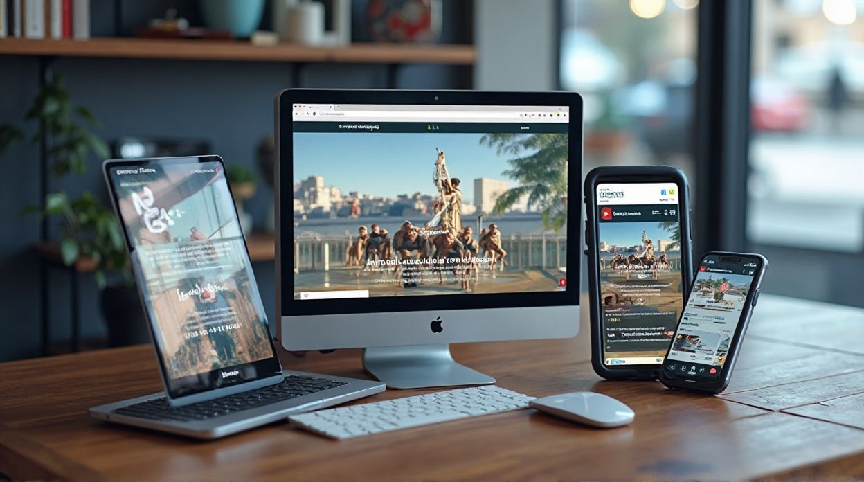 Aperçu d'un site en design web responsive