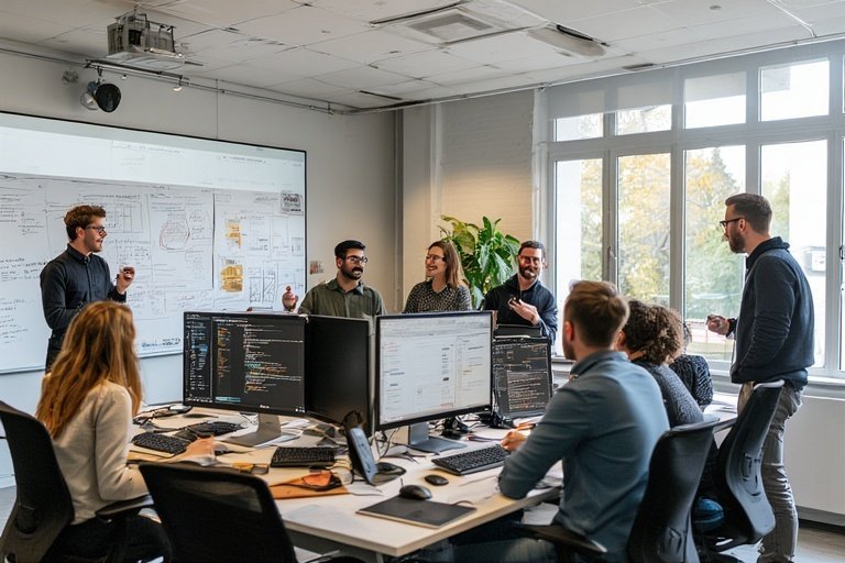 Agence web moderne travaillant sur un projet digital