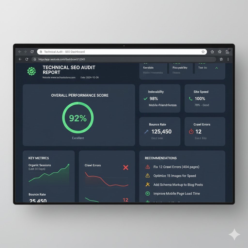 Audit SEO technique sur écran