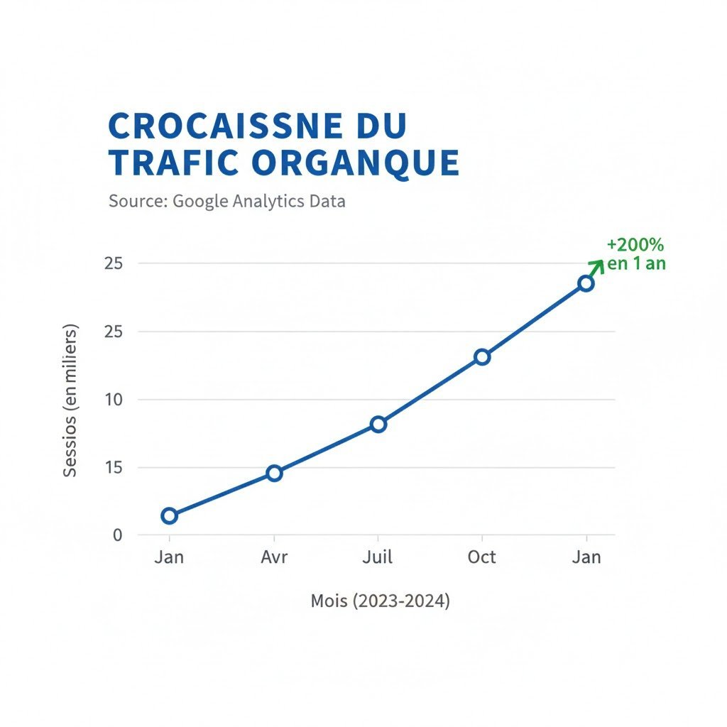 Graphique montrant l'augmentation du trafic organique