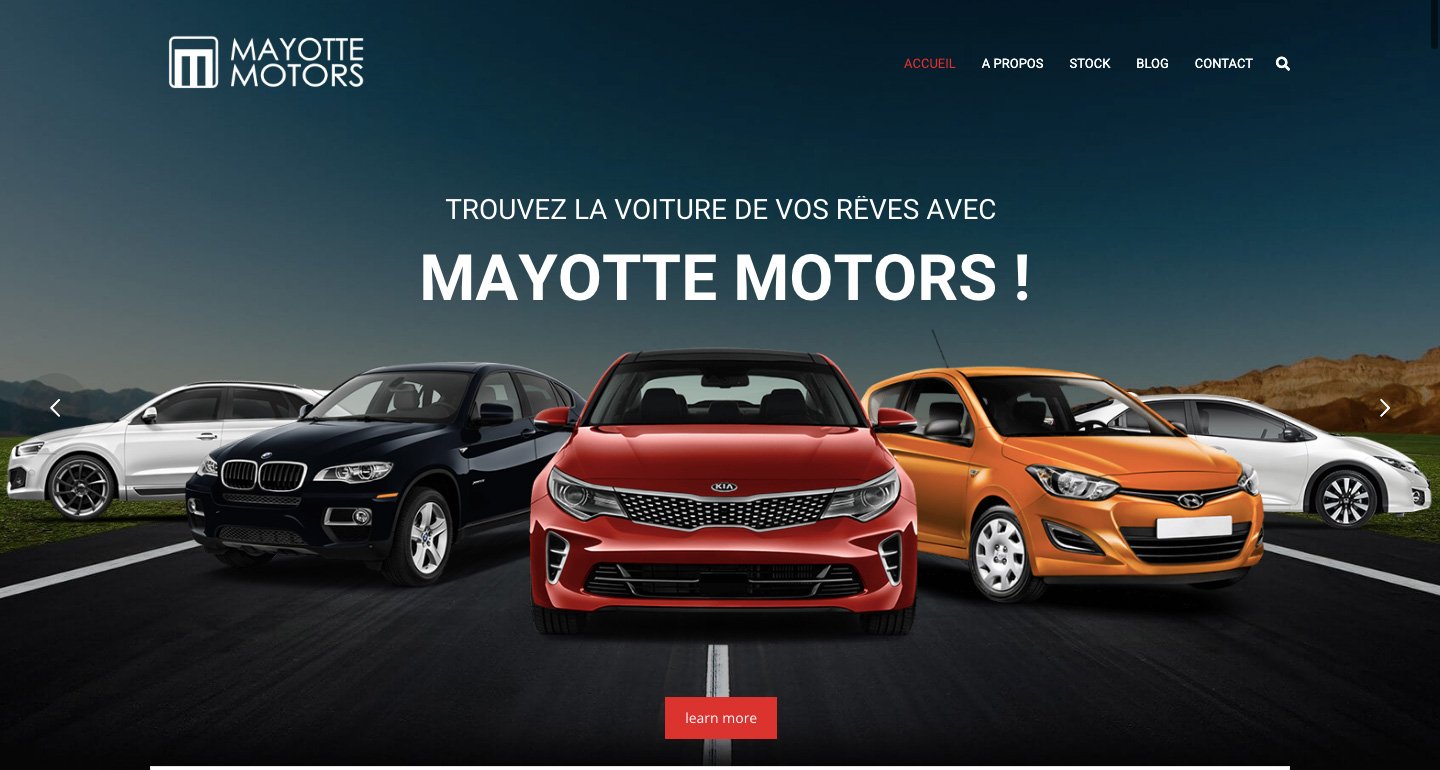 Screen-Shot of mayotte motors website