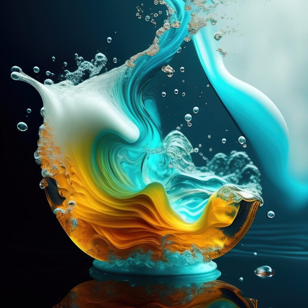 Couleurs vives dans l'eau tourbillonnante