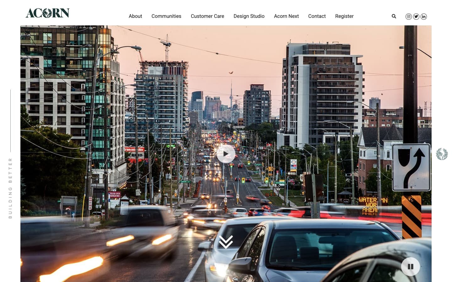 Vue urbaine au crépuscule