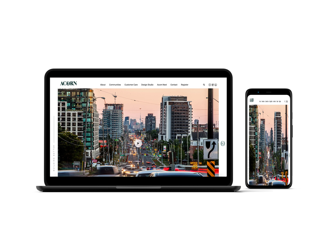 Réalisation du site web Acorn par l’agence web IMZDesigns à Casablanca, design moderne.